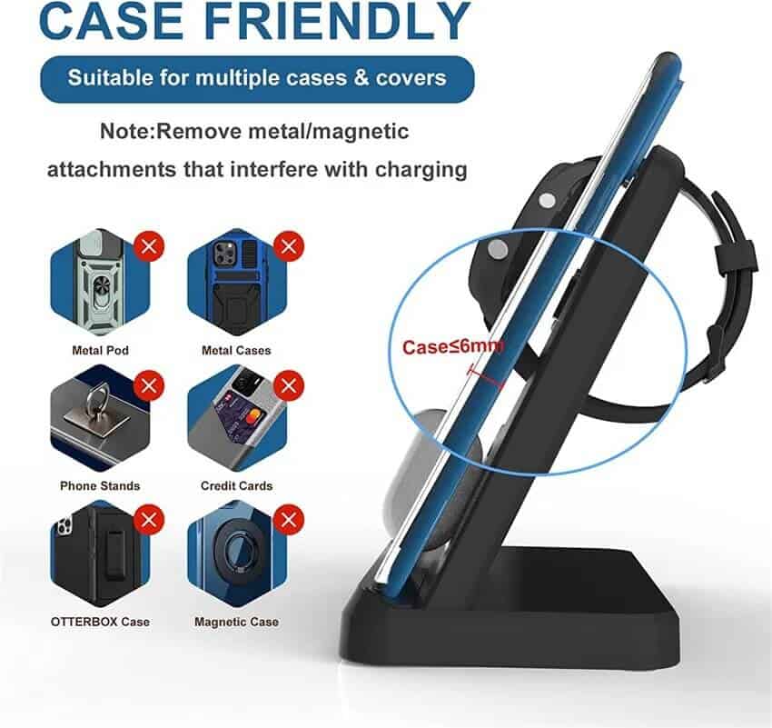 15W 3in1 Qi Wireless Fast Charging Charger Stand for Samsung Galaxy Watch 6/5/4/3/Active Galaxy S23/S22/S21 Ultra /Note Z Fold /Flip 4 Galaxy Buds 15W 3in1 Qi Wireless Fast Charging Charger Stand for Samsung Galaxy Watch 6/5/4/3/Active Galaxy S23/S22/S21 Ultra /Note Z Fold /Flip 4 Galaxy Buds